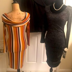 Black Rayon Sweater Dress NEW YORK